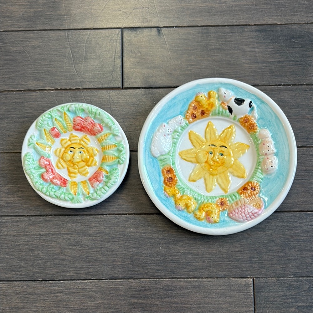 Mercuries 1994 Children’s Tea Plates Farm Detailing Set of 2